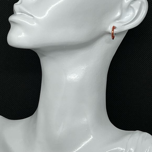 Vintage 90s Orange Acrylic Mini Hoop Earrings Translucent Post Back Y2K Small - Picture 1 of 4